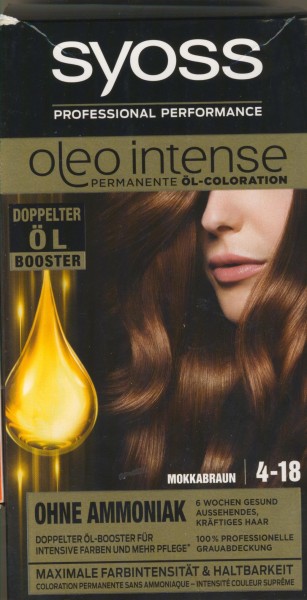 Syoss Oleo Intense Haarfarbe 4-18 Mokkabraun, 3er Pack (3 x 115 ml) von SYOSS OLEO INTENSE