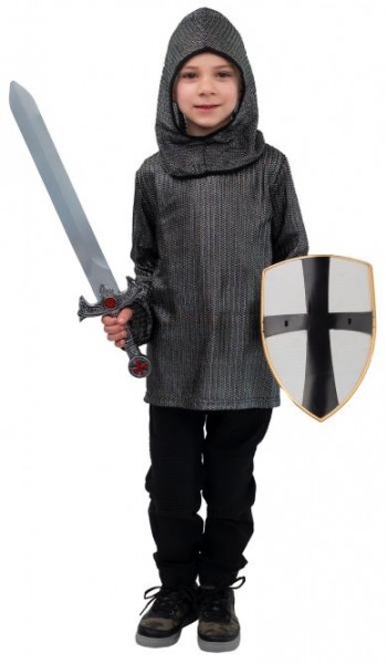 Fasching Kostüm Kinder Kettenhemd mit Kapuze in silber oder gold