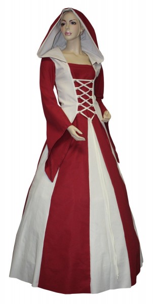 Hochwertiges Mittelalterkleid mit Gugel Lancelotclothing Größen 46