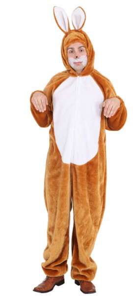 Faschingskostüm Hase - Plüschoverall - Einheitsgröße für Frauen und Männer