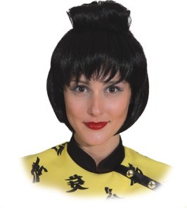 Perücke Geisha, schwarz