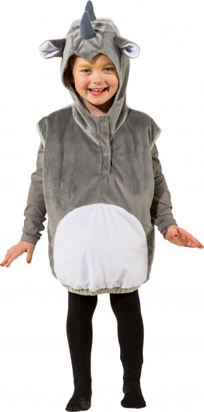 Fasching Kostüm Kinder Nashorn - Weste mit Kapuze Gr. 104