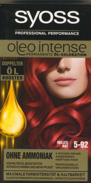 Syoss Oleo Intense Haarfarbe, 5-92 Helles Rot, 3er Pack (3 x 115 ml) von SYOSS OLEO INTENSE