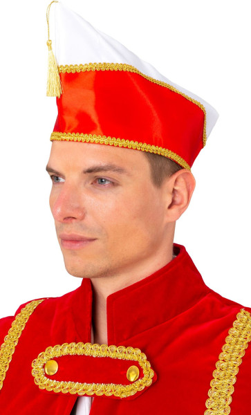Komiteeschiffchen rot-weiß mit Goldborte