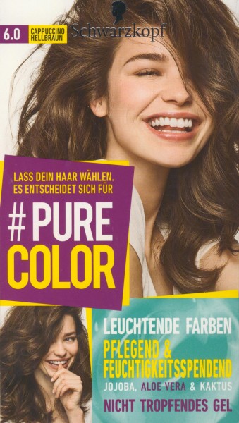 SCHWARZKOPF #PURE COLOR Coloration 6.0 Cappuccino Hellbraun Stufe 3, 1er Pack (1 x 143 ml)