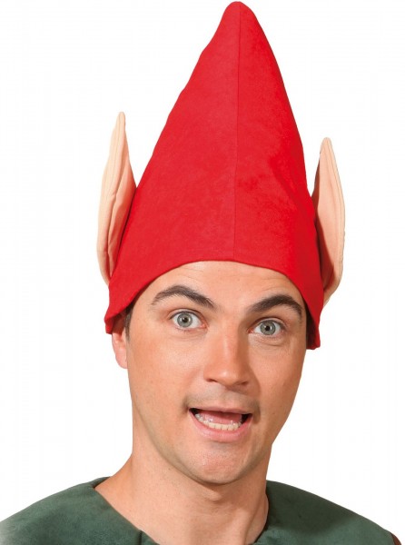 Faschingshut Kobold Mütze mit Ohren rot