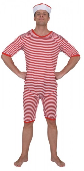 Fasching Badeanzug rot-weiß