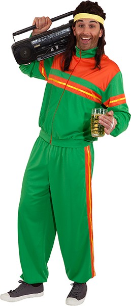 Jogginganzug, grün-orange