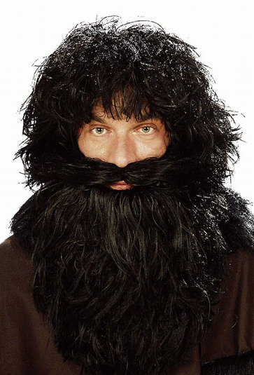 Knecht Ruprecht-Set, schwarz-braun (Perücke, Bart)