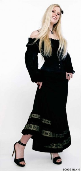 Erotex Klassisches Unterbrust Korsett aus Satin, black