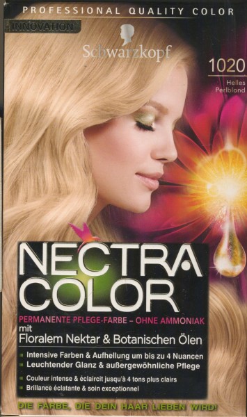 Nectra Color Permanente Pflege-Farbe, 1020 Helles Perlblond, 1er Pack