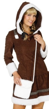 Faschingszubehör: Felltasche weiß für Eskimo Kostüm