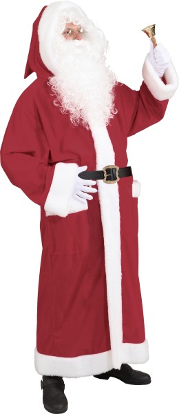 Weihnachtskostüm Weihnachtsmannmantel rot mit Gürtel 18-48/50