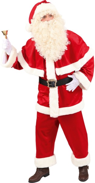 Weihnachtsmannanzug Samt, dunkelrot