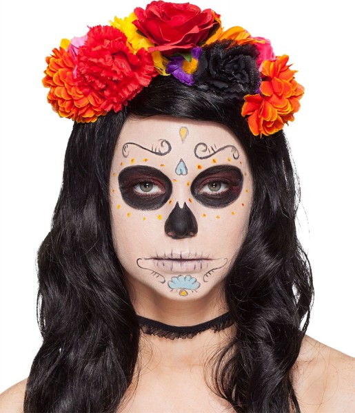 Haarreif Blumenschmuck Halloween bunt