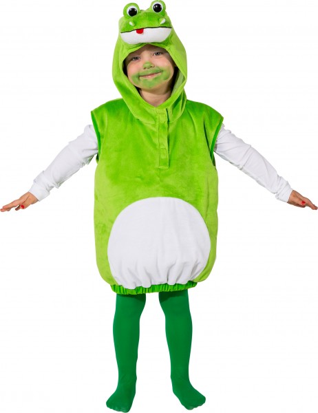Fasching Kostüm Kinder Frosch Weste - Weste mit Kapuze Gr. 104