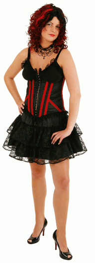 Spitzenrock, schwarz - Größe: 36/38 - 44/46