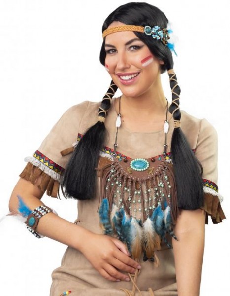 Fasching Set Indianerin - Hals, Kopf- und Armband