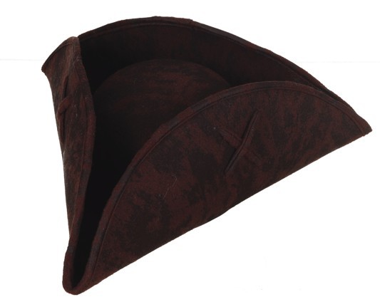 Faschingshut Dreispitz de Luxe in schwarz u. braun