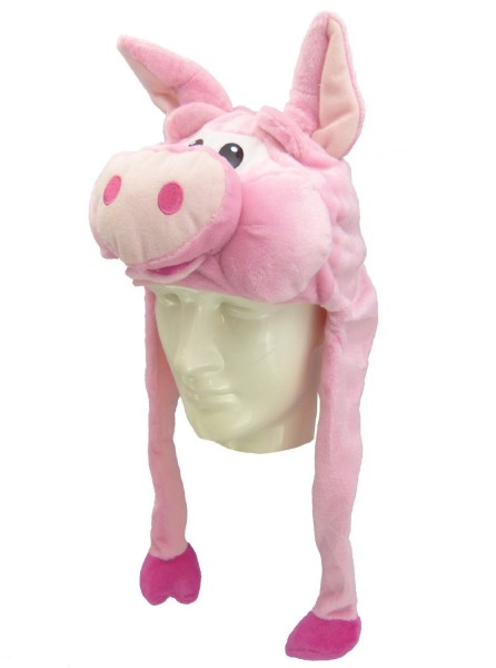 Plüsch Mütze Schwein 55 cm