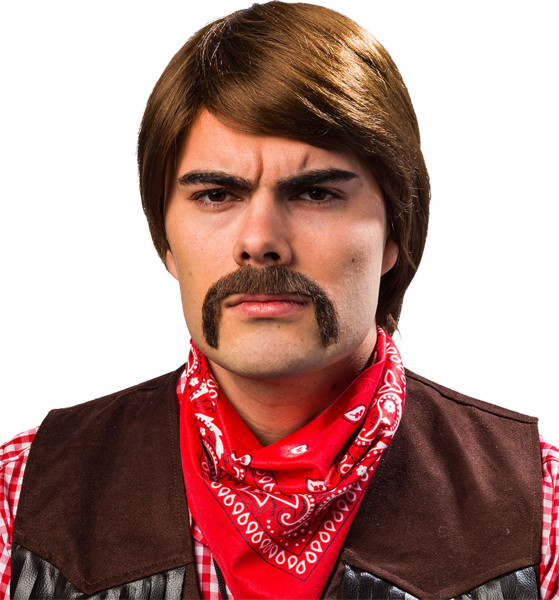 Herrenperücke Pony, braun slide