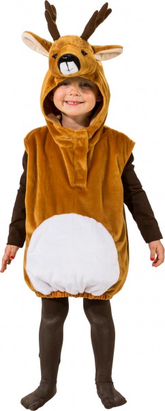 Fasching Kostüm Kinder Reh Weste - Weste mit Kapuze Gr. 104