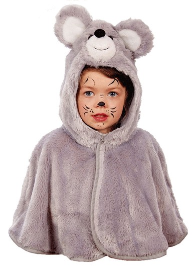 Faschingskostüm Maus (Plüsch-Cape) - Größe: 104