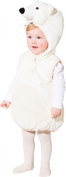 Fasching Kostüm Kinder Eisbär Weste - Weste mit Kapuze Gr. 104