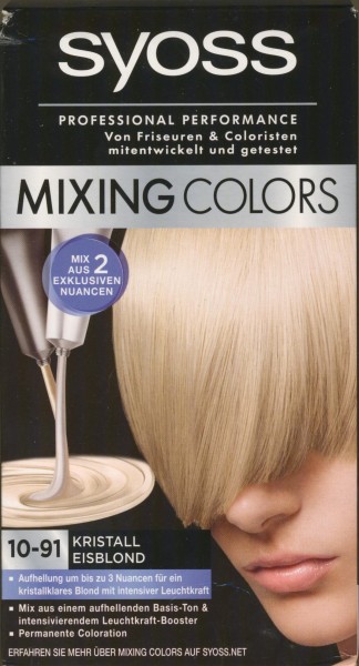Syoss Mixing Colors Coloration 10-91 Kristall Eisblond Crystallium Blonds, 1er Pack (1 x 135 ml)