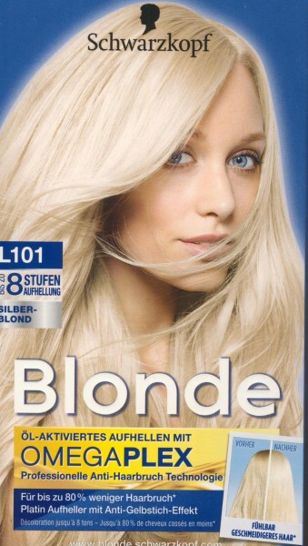 Schwarzkopf Blonde Aufheller L101 Silberblond Haarentfärber, Stufe 3, 3er Pack (3 x 170 ml)