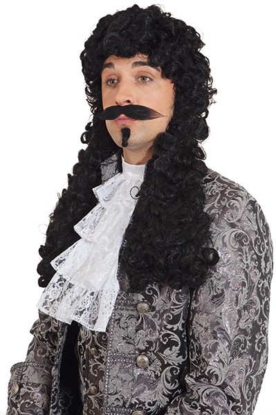 Fasching Perücke Herren Allonge schwarz - Lord, Barock