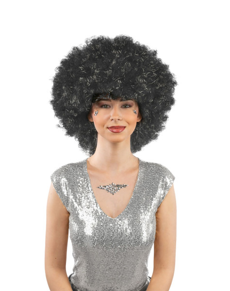 Perücke "Denlow", schwarz-silber