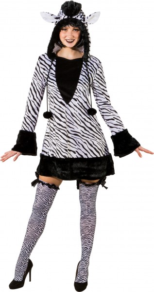 Fasching Kostüm Damen Kleid Zebra