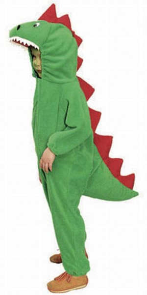 Fasching Kostüm Kinder Drache grün - Overall mit Kapuze