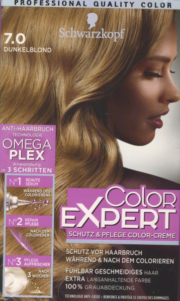 Schwarzkopf Color Expert Intensiv-Pflege Color-Creme, 7.0 Dunkelblond Stufe 3, 1er Pack (1 x 167 ml)