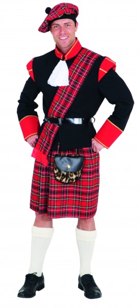 Faschingskostüm Herren Schotte (Barett, Jacke, Schärpe, Rock, Gürtel) (50/52 - 58/60)
