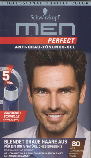 Men Perfect Schwarzkopf 80 Haartönung Natur schwarzbraun, hochwertige Haarfarbe gegen graue Haare 1e