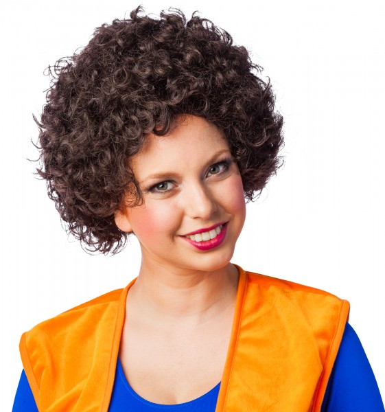 Faschingsperücke Hair, kleine Locke braun