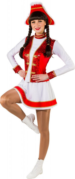 Gardekleid 2-teilig, rot-weiß