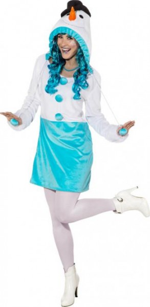 Fasching Kostüm Damen Kleid Schneefrau