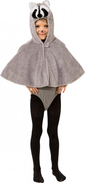 Kinderkostüm Waschbär Cape, Cape mit Kapuze, Gr. 104 100 % Polyester