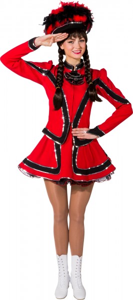 Fasching Damen Garde Funkenkostüm rot-schwarz