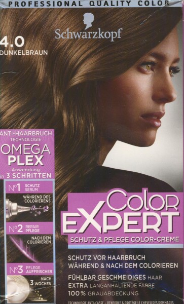 Schwarzkopf Color Expert Intensiv-Pflege Color-Creme, 4.0 Dunkelbraun Stufe 3, 1er Pack (1 x 167 ml)