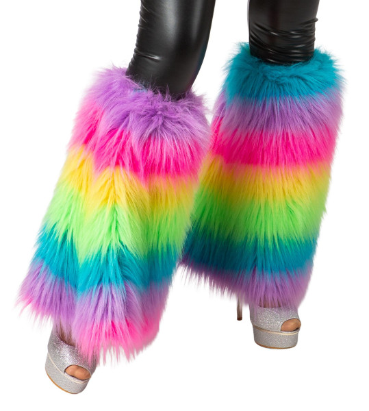 Plüschstulpen langes Flor, multicolor