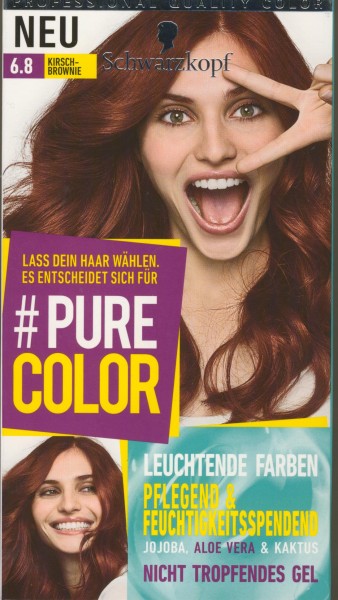 Pure Color Coloration, Haarfarbe 6.8 Kirsch -Brownie Stufe 3, 1er Pack (1 x 143 ml)