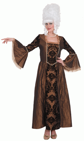 Barock-Dame, braun (Kleid) - Größe: 36 - 48