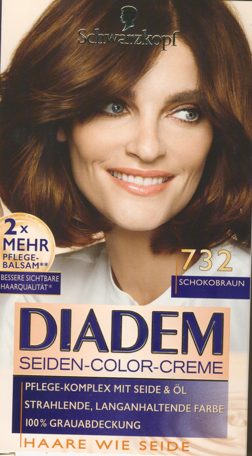 Schwarzkopf Diadem Seiden-Color-Creme, 732 Schokobraun Stufe 3, 1er