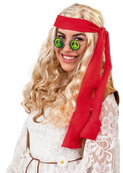 Fasching Perücke Damen Hippie (Perücke mit Band)