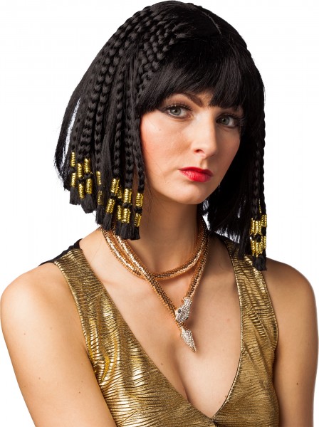 Fasching Perücke Ägyptische Königin mit geflochtenen Zöpfen