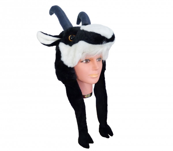 Tiermütze Plüsch Mütze Gemse Gemsbock